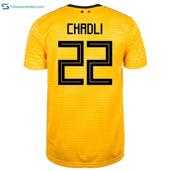 Camiseta Belgica 2ª Chadli 2018 Amarillo